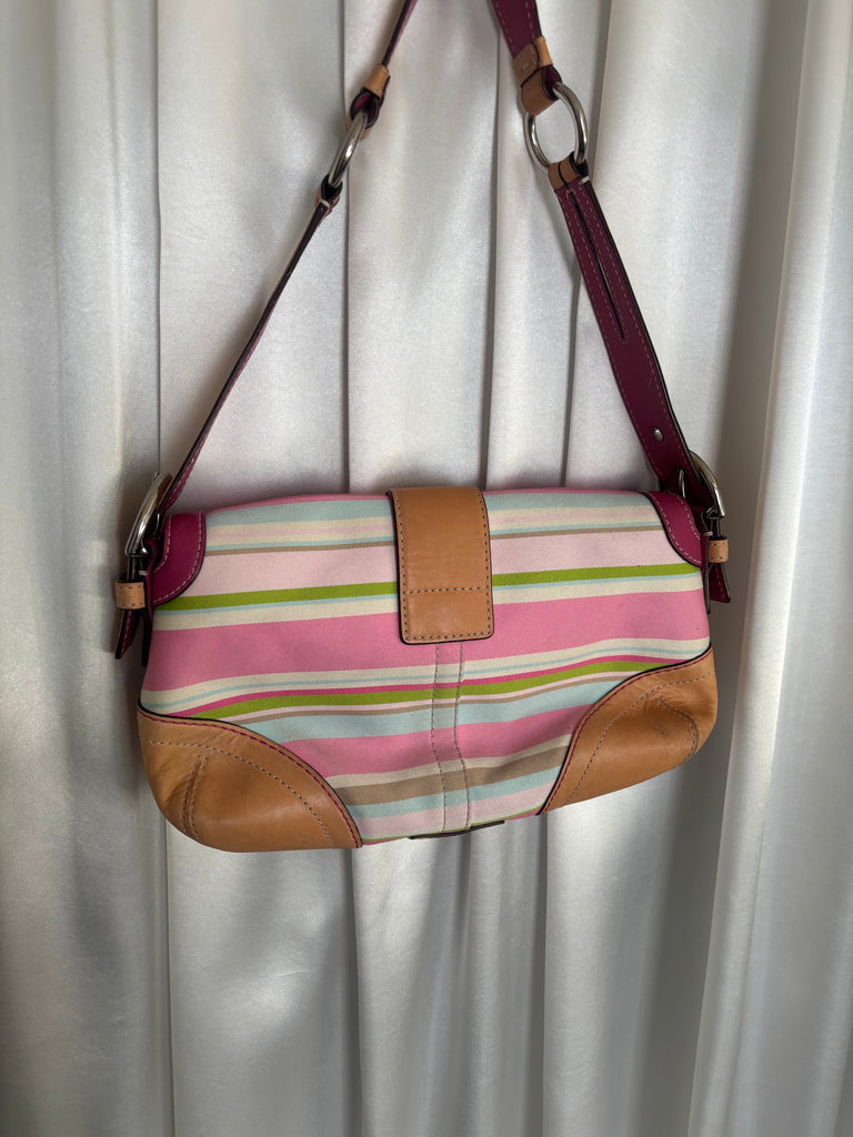 Coach Hampton Stripe Shoulder Bag (Style 1886)