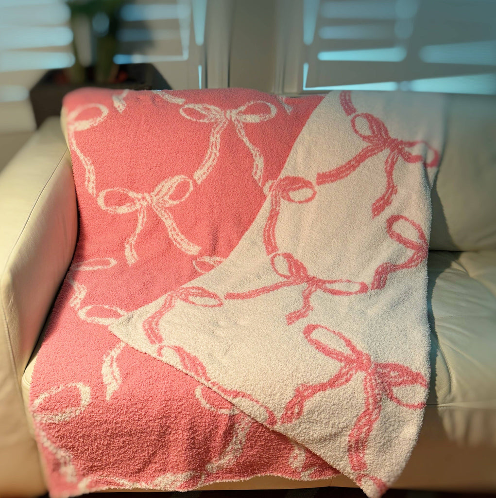 Preppy Bow Plush Blanket