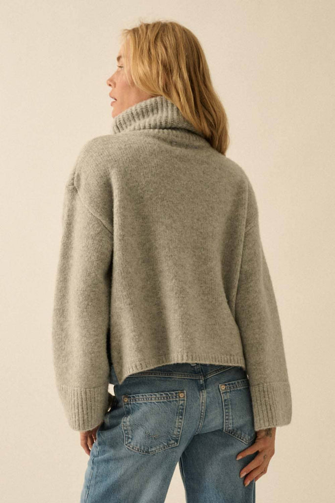 Mountains Fuzzy Knit Turtleneck Sweater