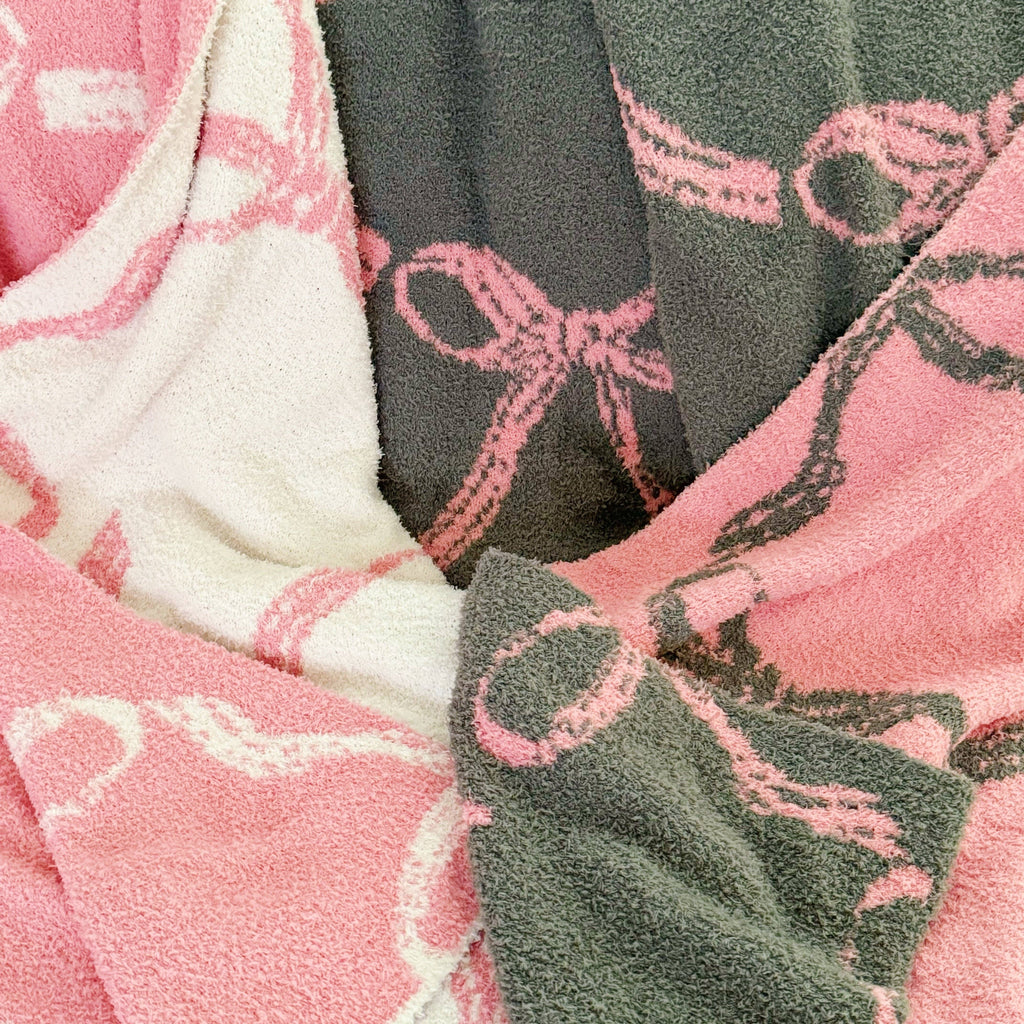 Preppy Bow Plush Blanket