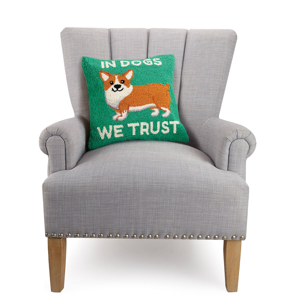 In Dogs We Trust Hook Pillow