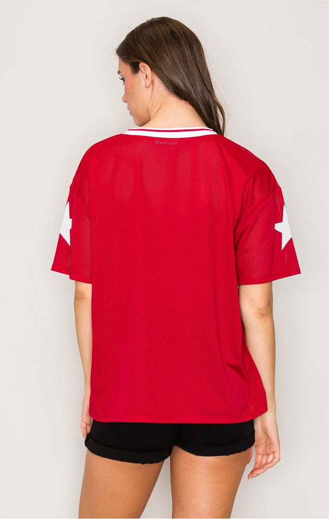Oversized Football Jersey with 98 Screen Print
