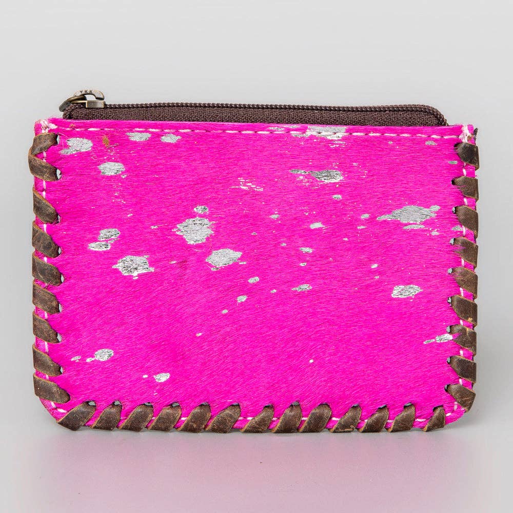 3 Colors - Genuine Western Leather Zip Coin Purse Wallet