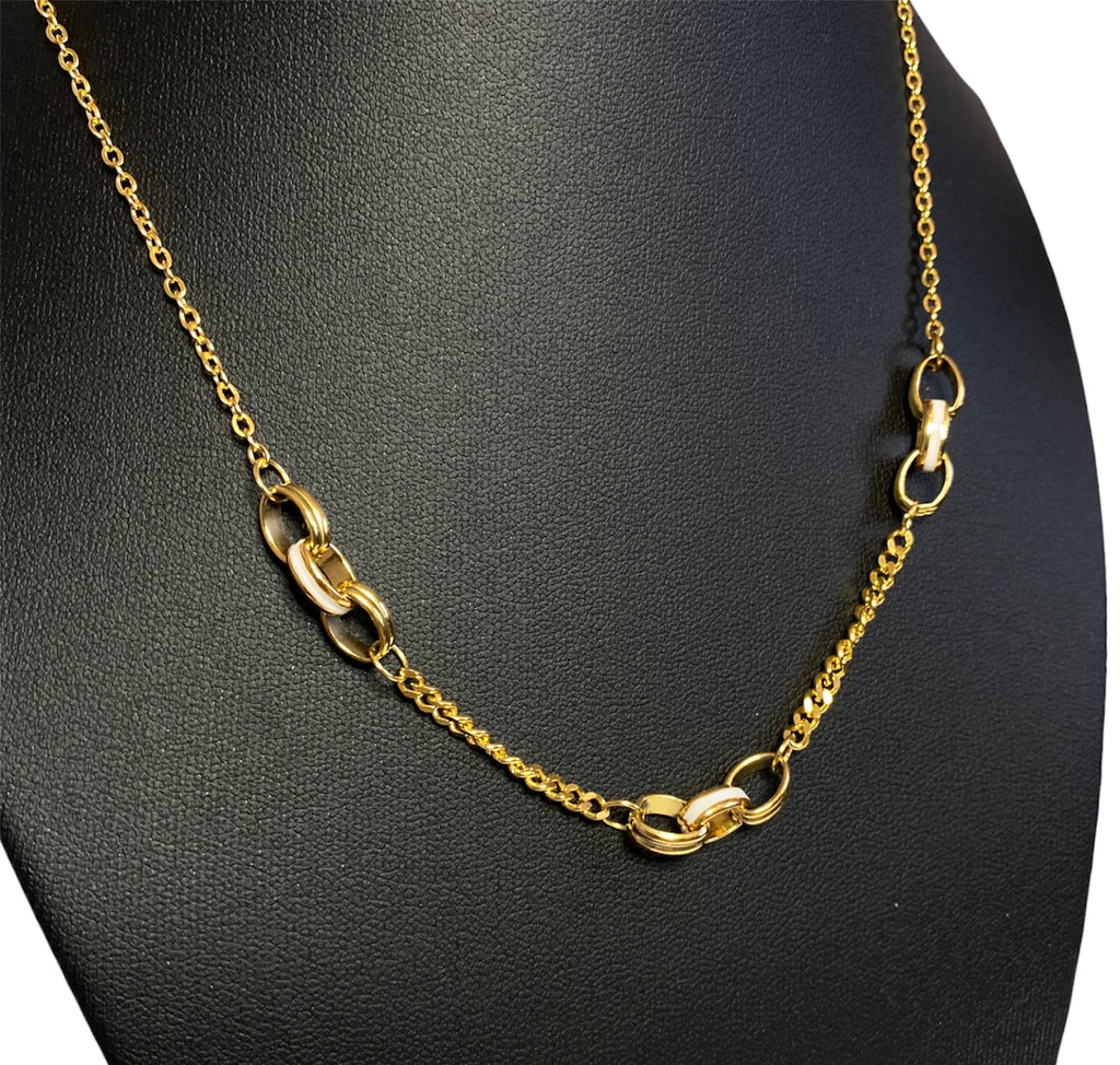 Ivory Linked Chain 14k Gold Plated