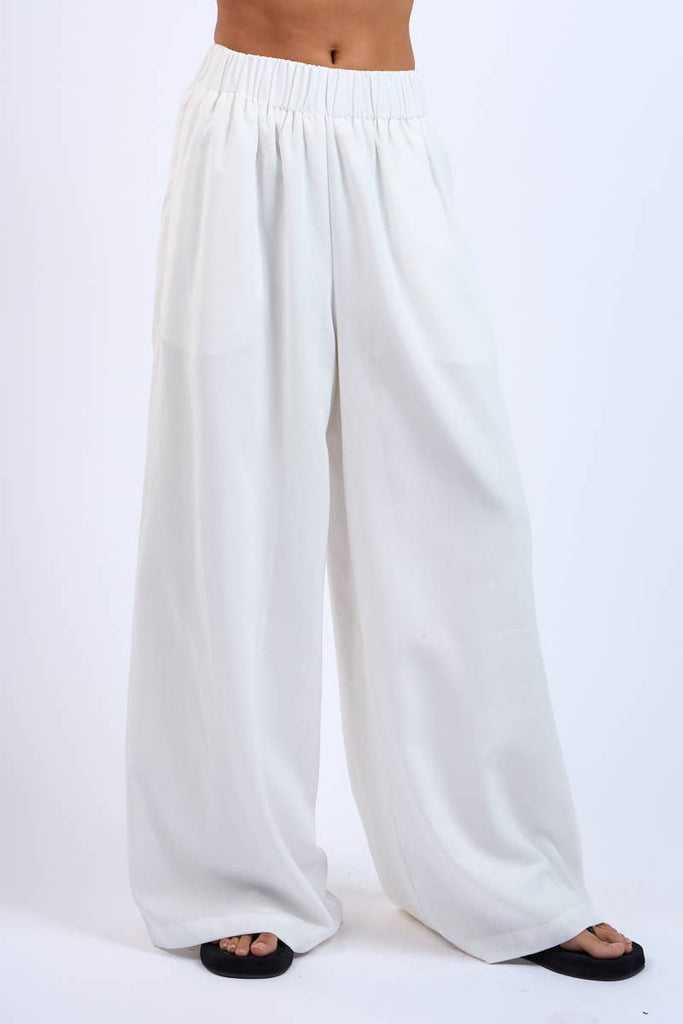 Ivory Blend Wide Leg Pants