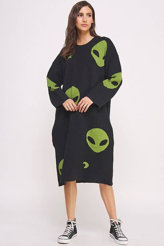 ALIEN OVERSIZED KNIT SWEATER DRESS