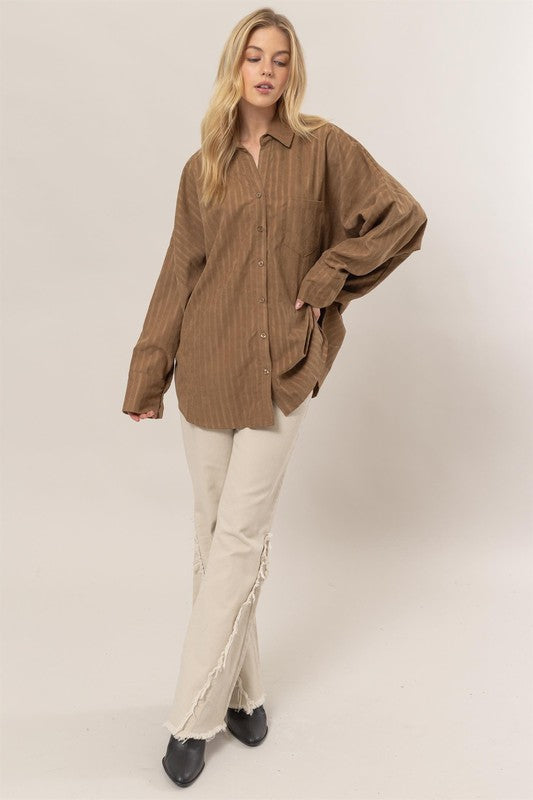 Toffee Button Down Shirt