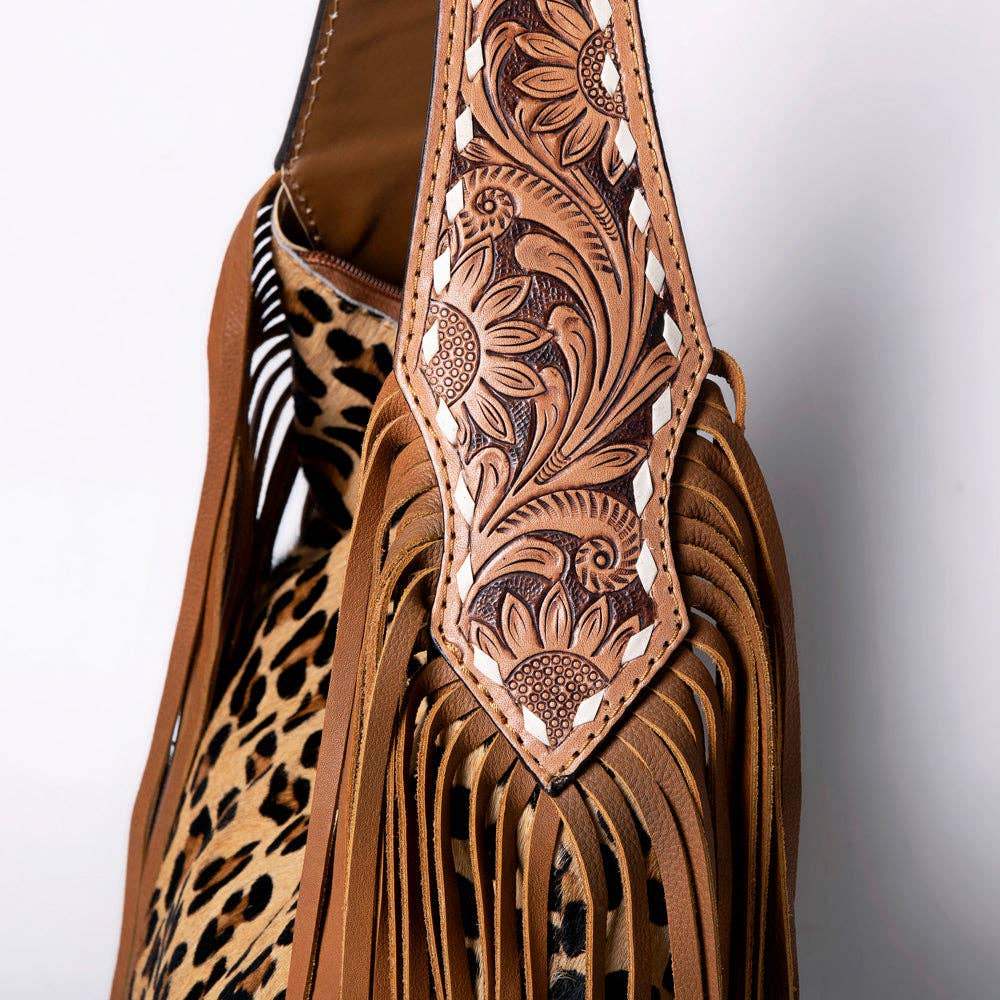 Betty Hobo Bag Genuine Western Leather Bag Cheetah Leopard