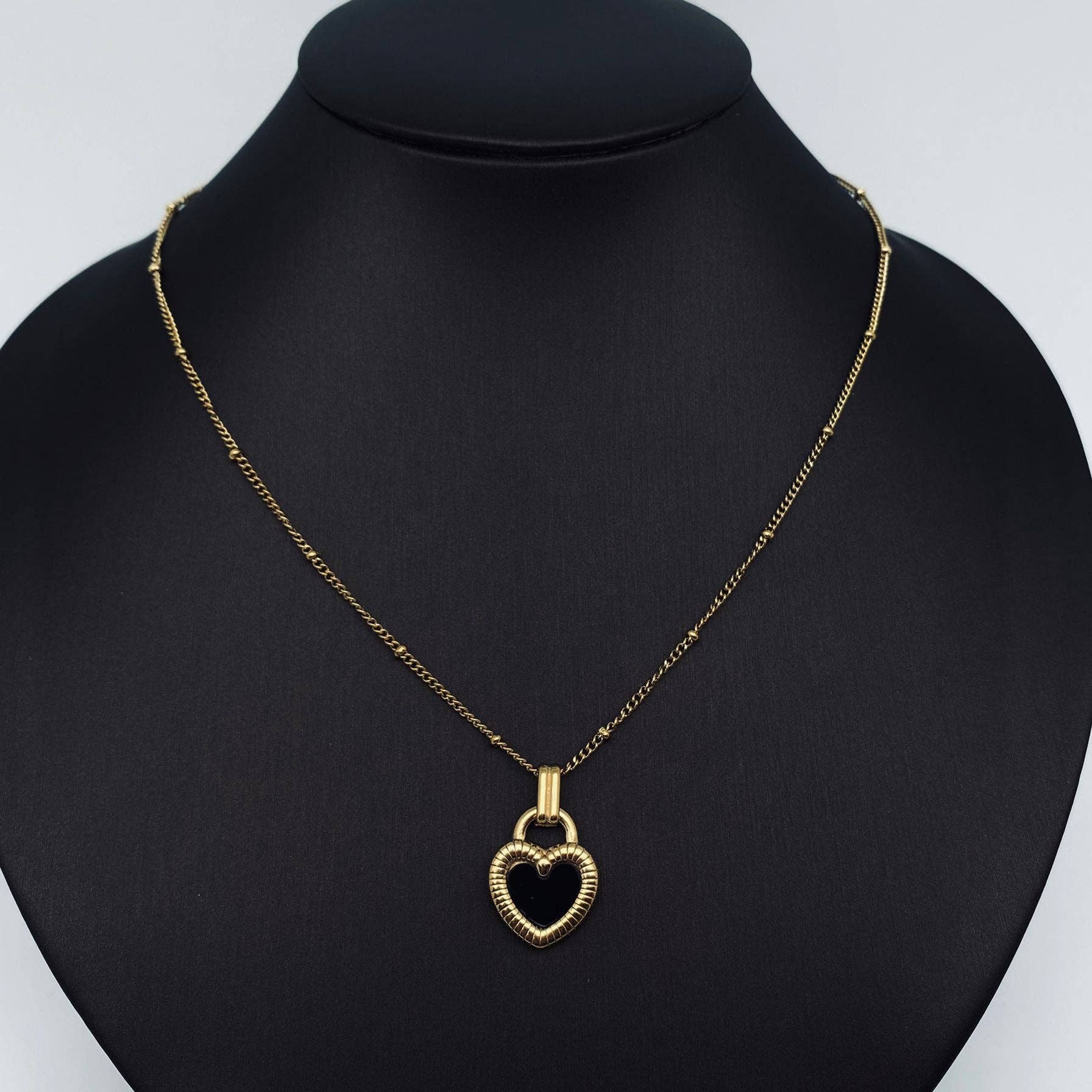 Two Sided Heart Necklace 18k Gold Plated | shop obi