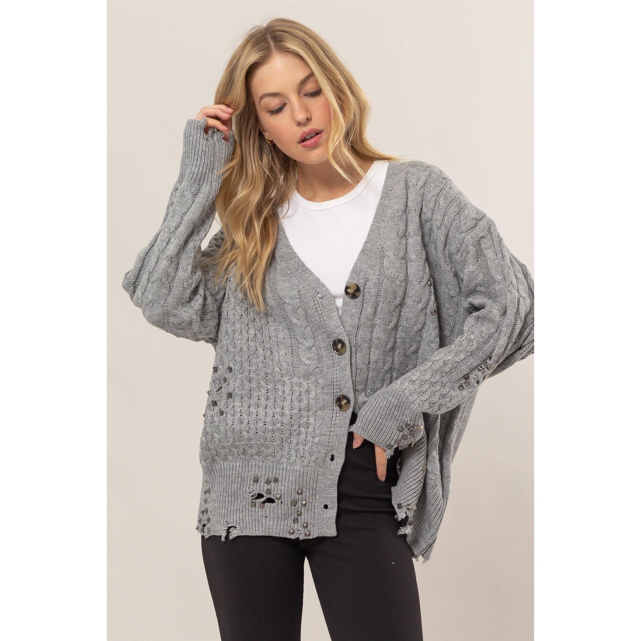 新品 Knit Distressed Indy Cardigan obi shop | トップス