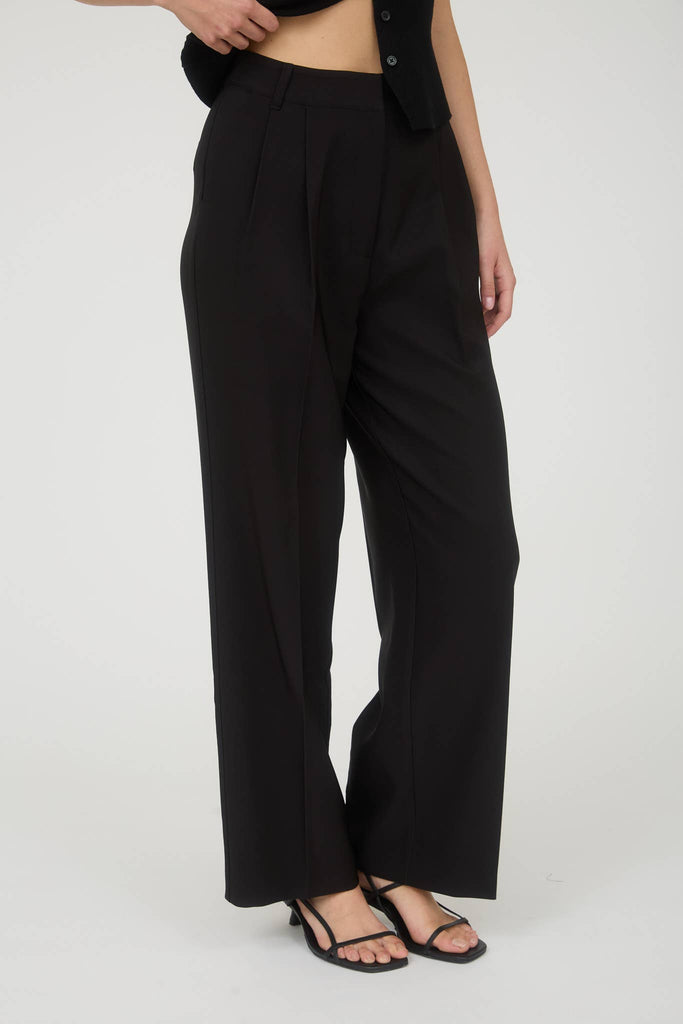 HIGH WAIST PLEATED WIDE LEG DRESS PANTS