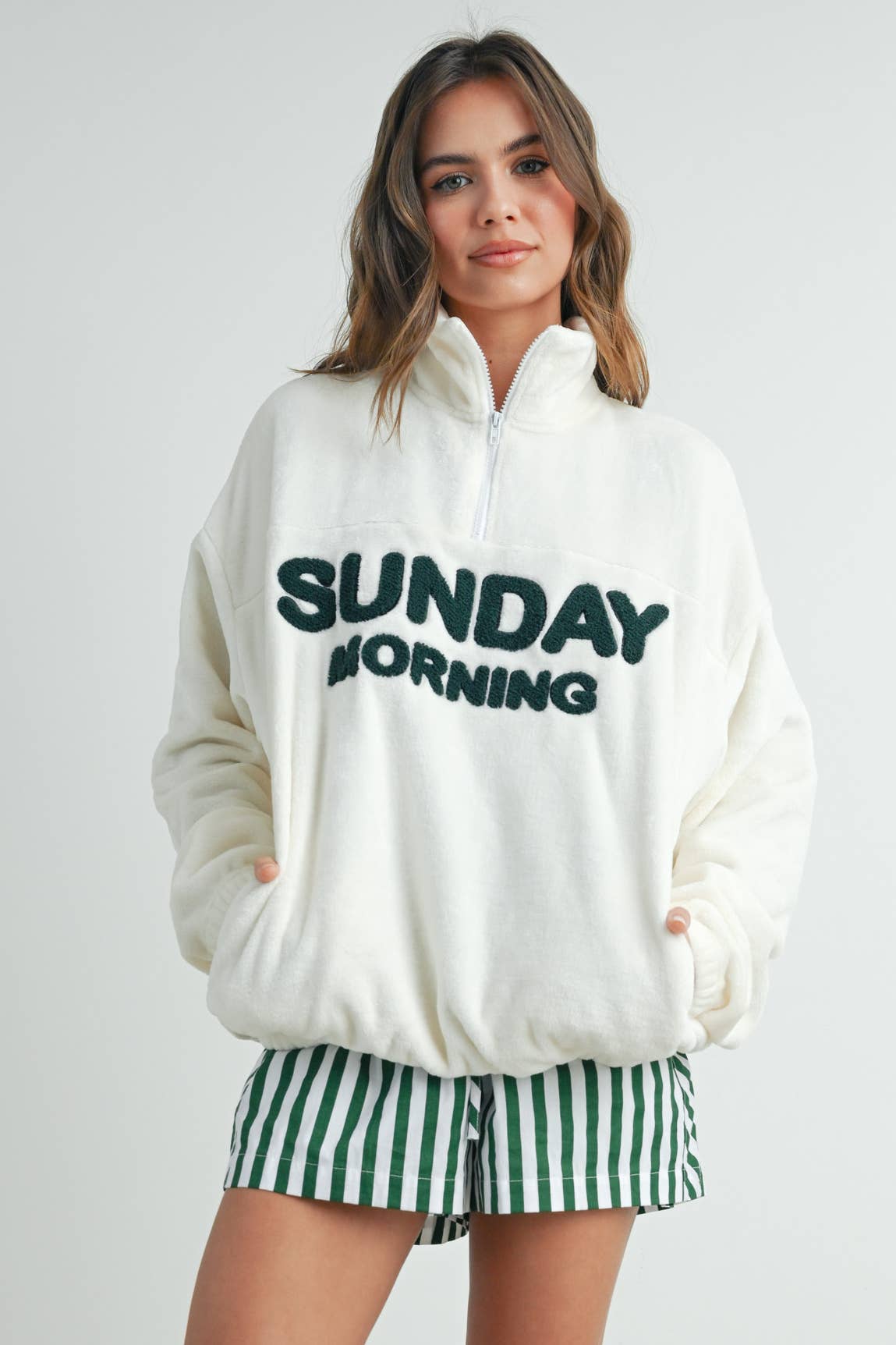 Sunday Morning Half-Zip Pullover Sweatshirt | shop obi Sunday Morning Half-Zip Pullover Sweatshirt | shop obi