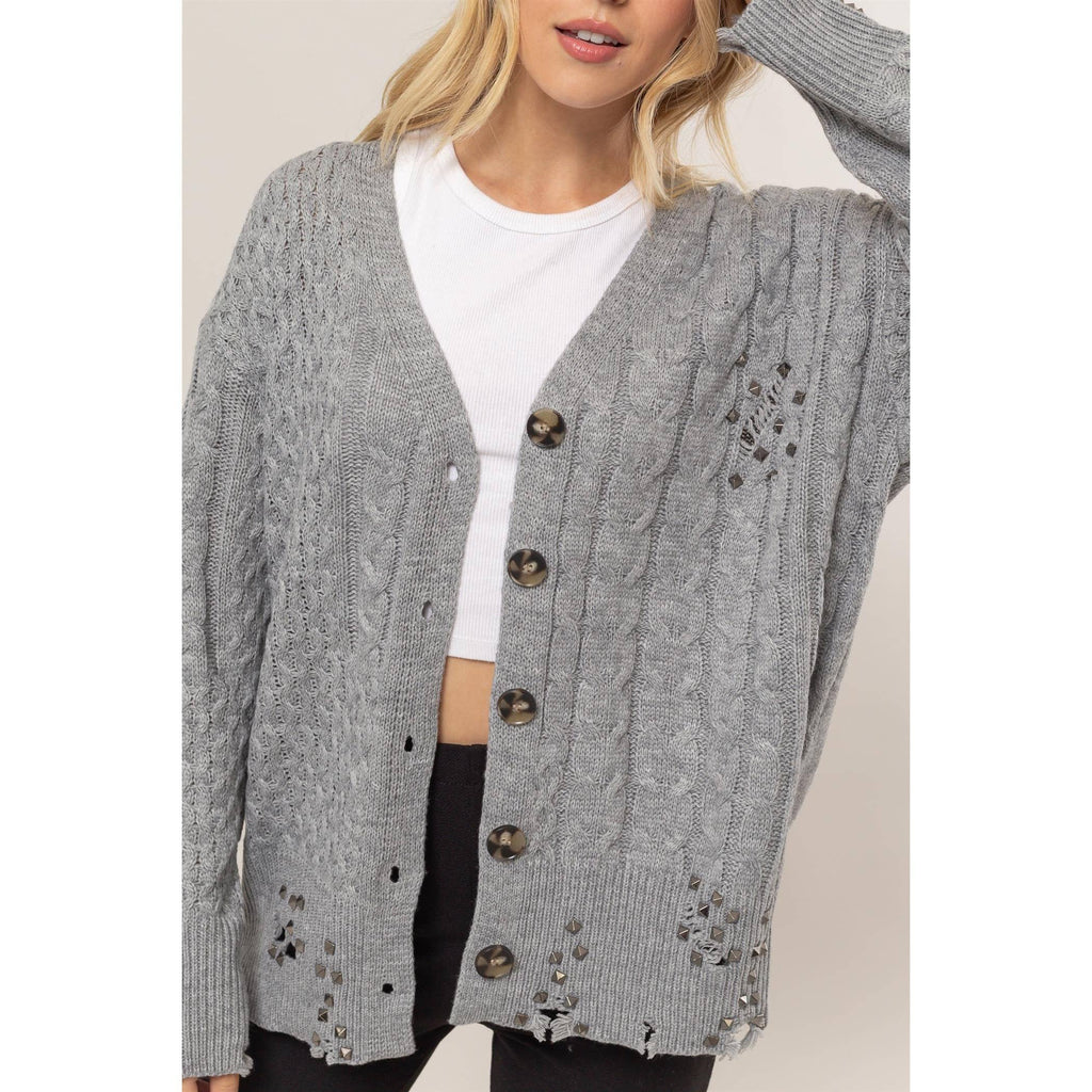 Indy Distressed Knit Cardigan