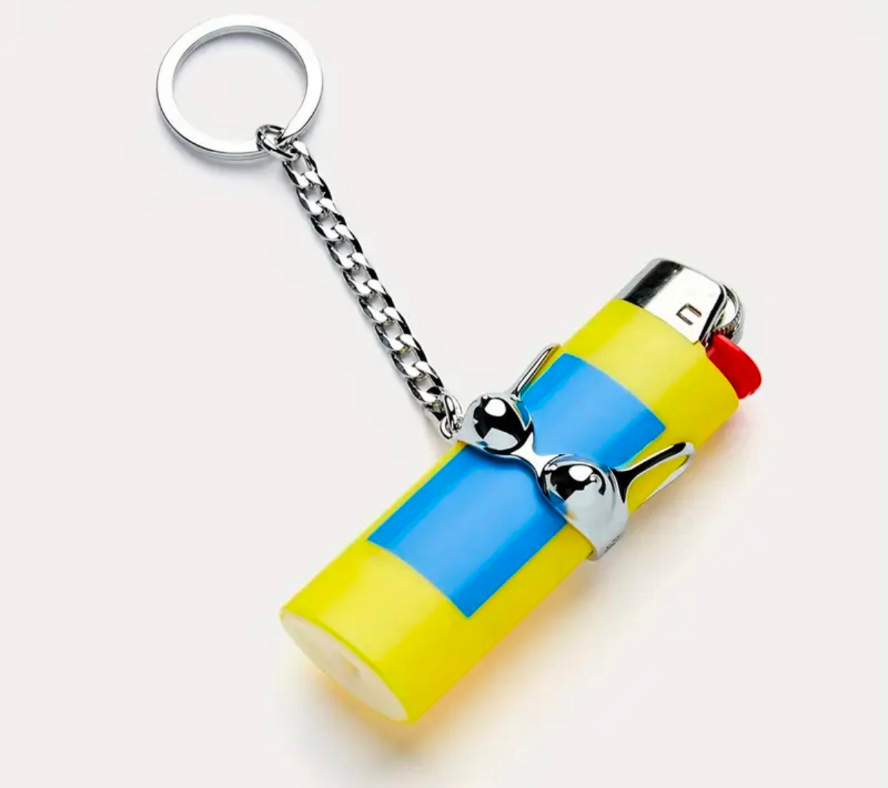 キーホルダー・キーリング OPEN YY STUD LIGHTER CASE KEYCHAIN 5BNY222 OPEN YY: Black Stud Lighter Case Keychain | SSENSE
