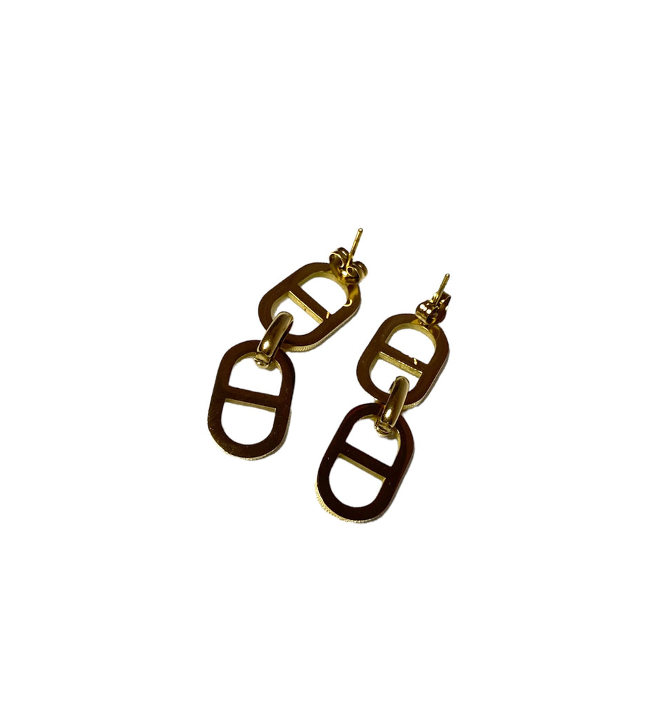 Linked Dangle Earrings 14k Gold Plated