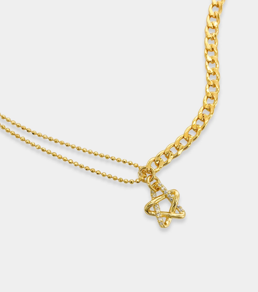 Star Girl Necklace 14k Gold Plated