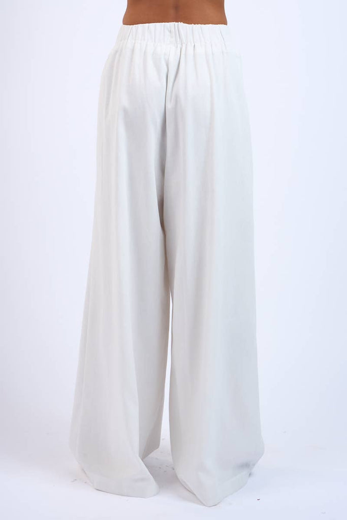 Ivory Blend Wide Leg Pants