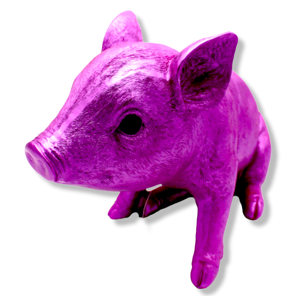Wilbur Pink Chrome Piggy Bank - 9.5"