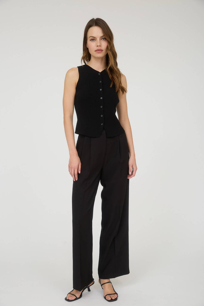 HIGH WAIST PLEATED WIDE LEG DRESS PANTS