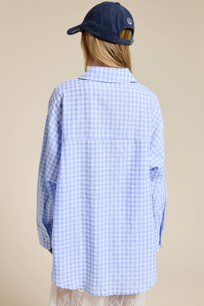 Oversized Gingham Button Down Shirt