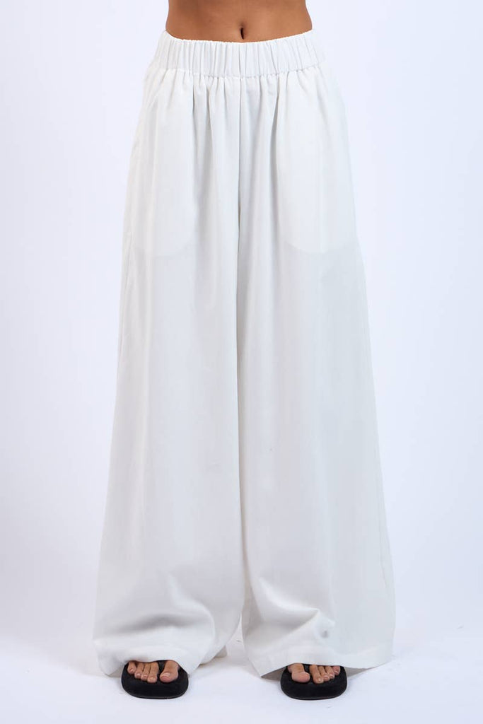 Ivory Blend Wide Leg Pants