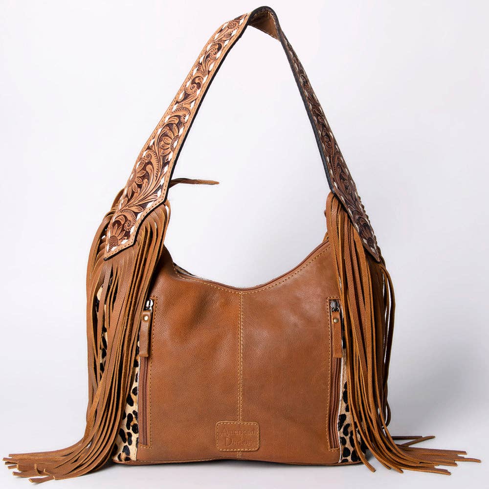 Betty Hobo Bag Genuine Western Leather Bag Cheetah Leopard
