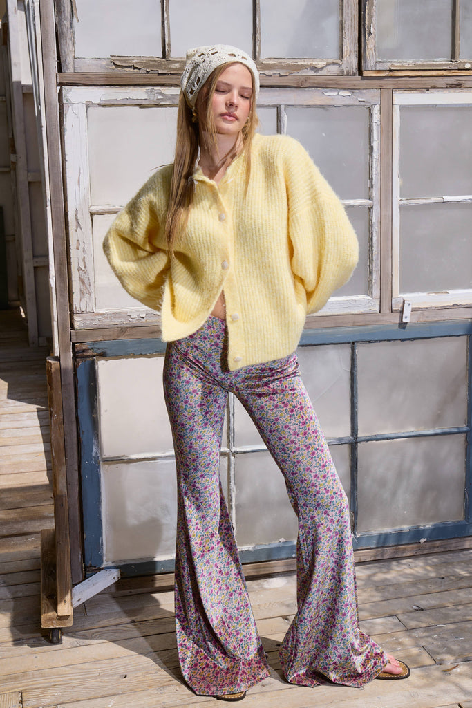 Balloon Sleeve Knit Cardigan Butter