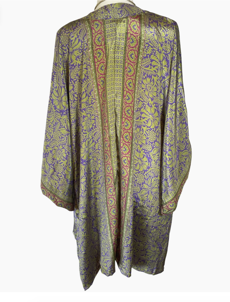 One of a Kind Silk Kimono - Green