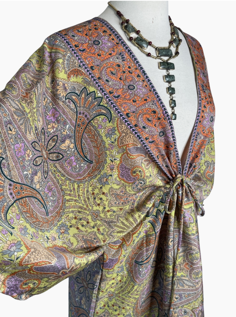 Silk Kimono Tunic Dress