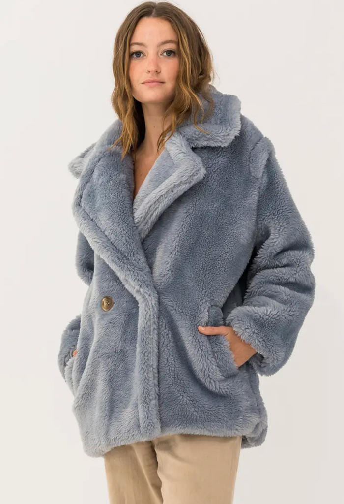 Blue Fuzzy Coat